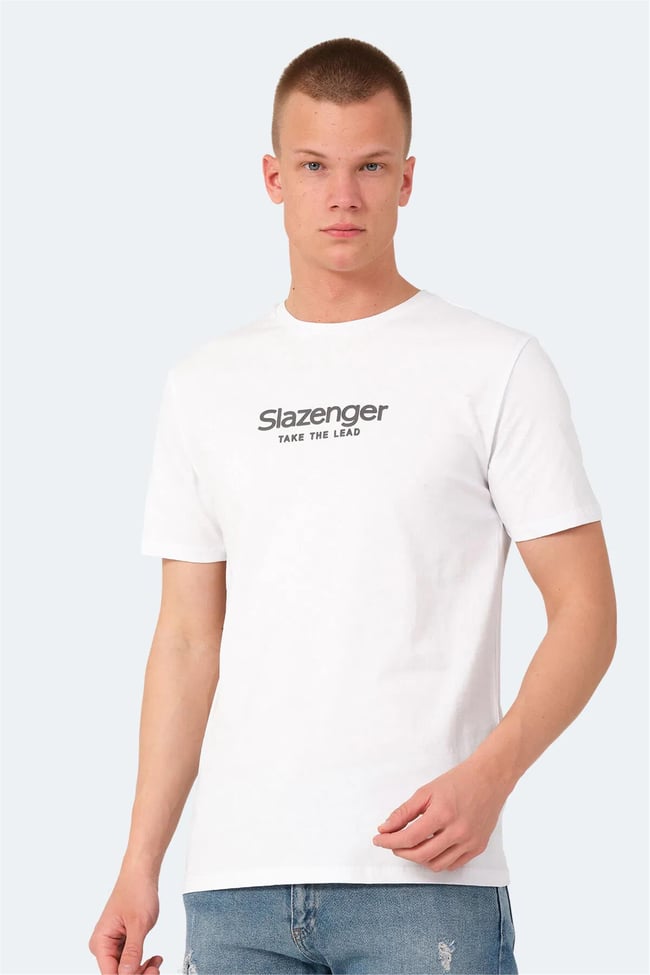 Slazenger Voıtto Beyaz Erkek Bısıklet Yaka T-Shırt