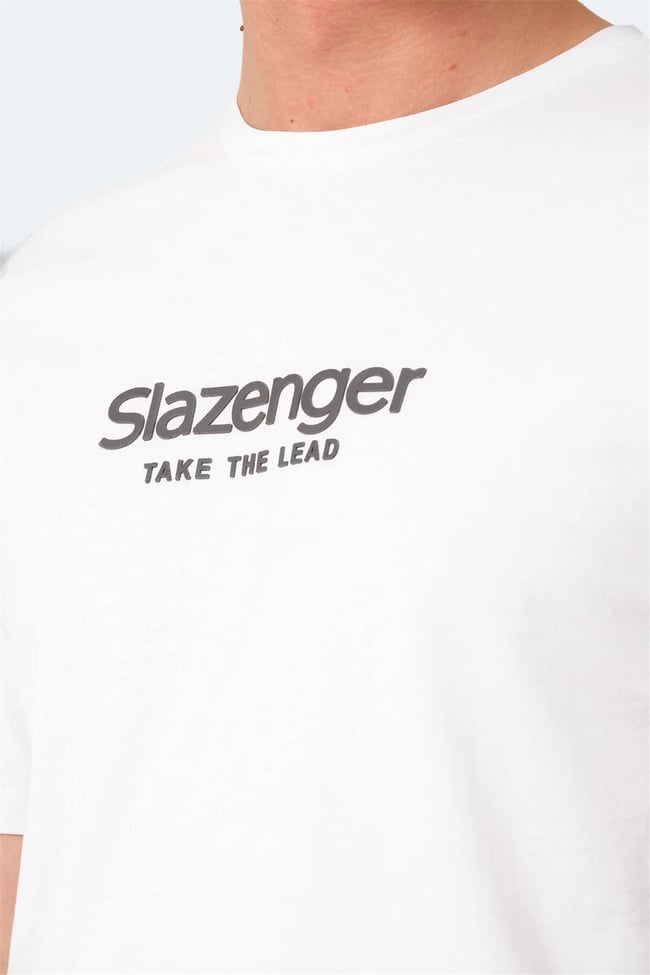 Slazenger Voıtto Beyaz Erkek Bısıklet Yaka T-Shırt