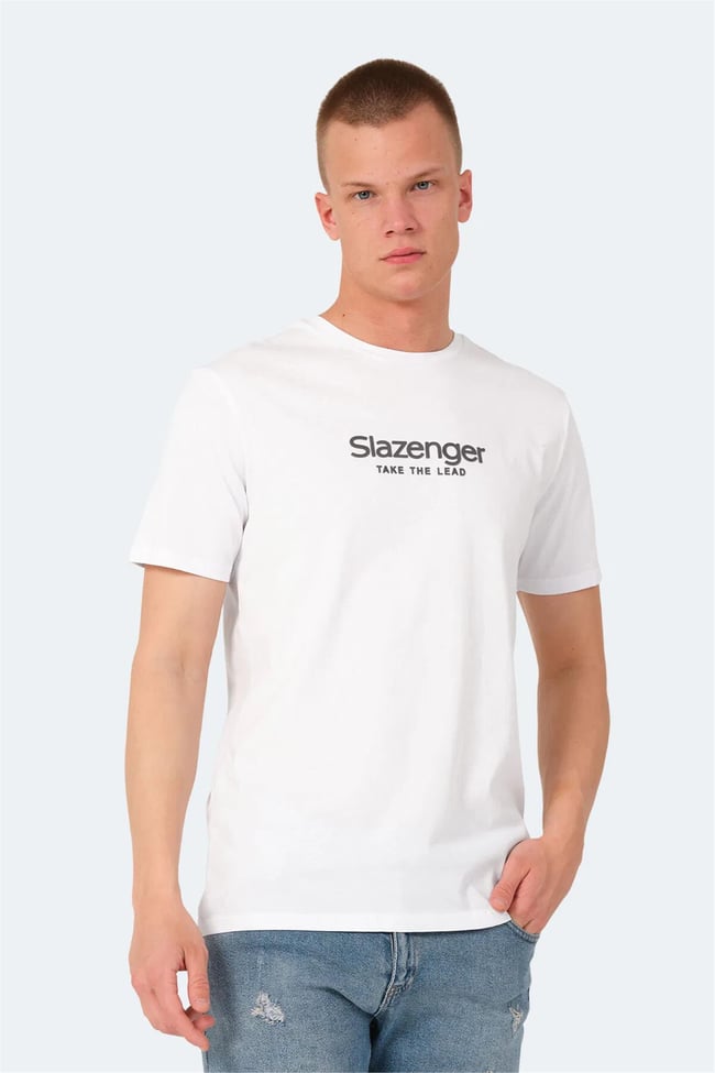 Slazenger Voıtto Beyaz Erkek Bısıklet Yaka T-Shırt
