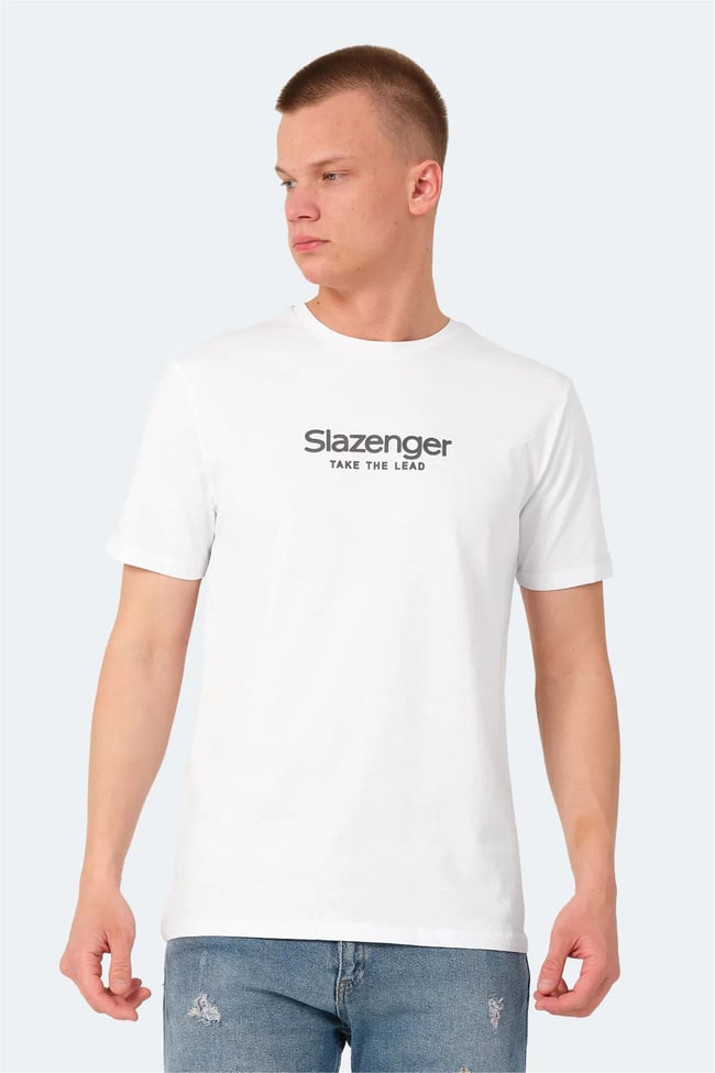Slazenger Voıtto Beyaz Erkek Bısıklet Yaka T-Shırt
