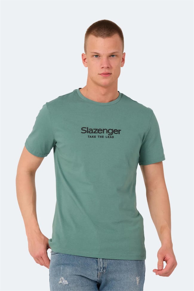 Slazenger Voıtto Su Yesılı Erkek Bısıklet Yaka T-Shırt