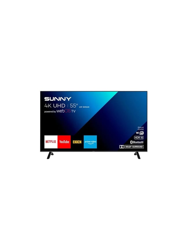 SUNNY SN55FMN252 55'' FRLS UHD MANYAS WEBOS 2.0 SIYAH TELEVIZYON K:1 AD