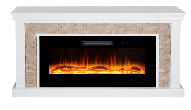 Tektes Taşlı Şömine 150 Cm MDF 8 Renkli Alev Sesli Wifi