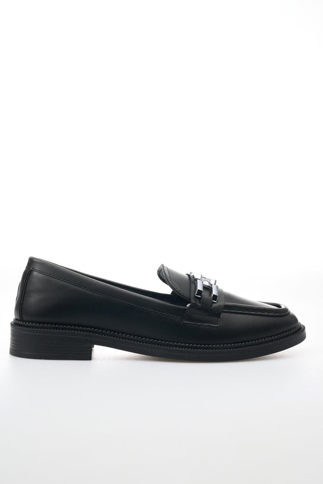White Line 131-200 Siyah Kadın Loafer Ayakkabı