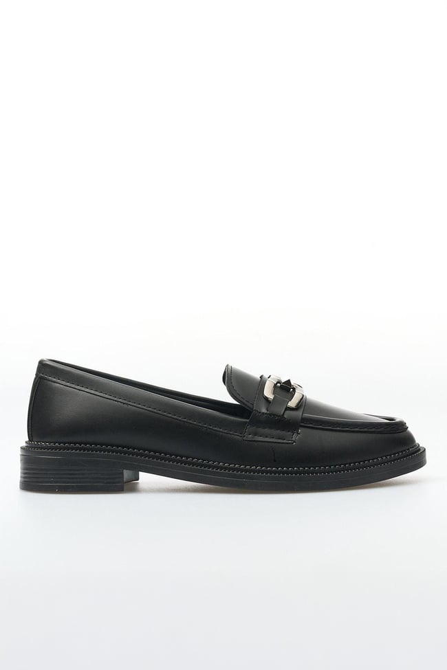 White Line 131-201 Siyah Kadın Loafer Ayakkabı