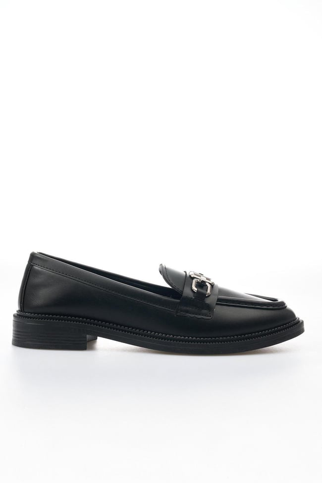 White Line 131-204 Siyah Kadın Loafer Ayakkabı