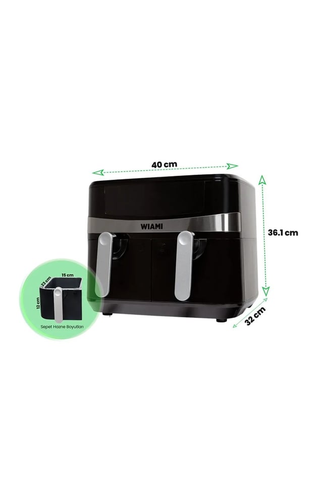 WIAMI KDF-5599DT 9 LT CIFT SEPET AIR FRYER