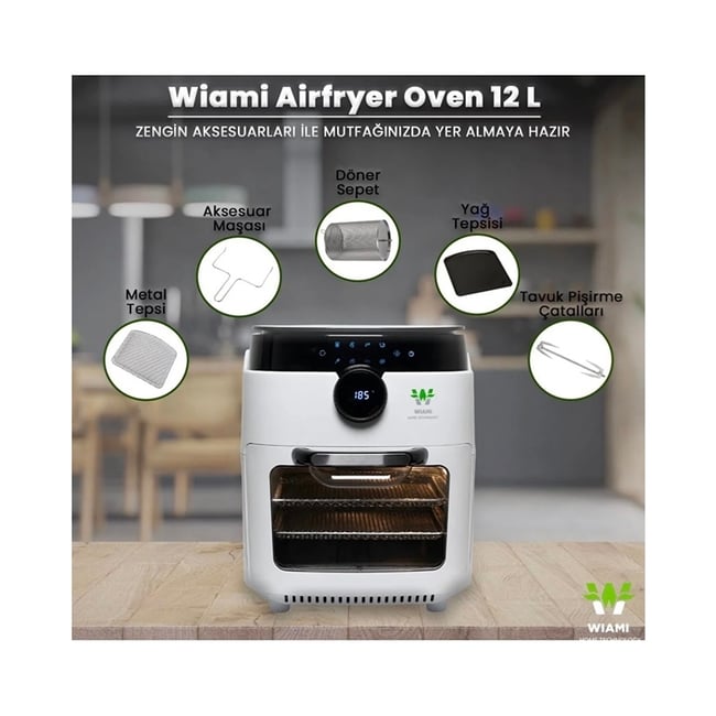 WIAMI RA-011W 12 LITRE AKILLI AIRFRYER HAVA FRITOZU