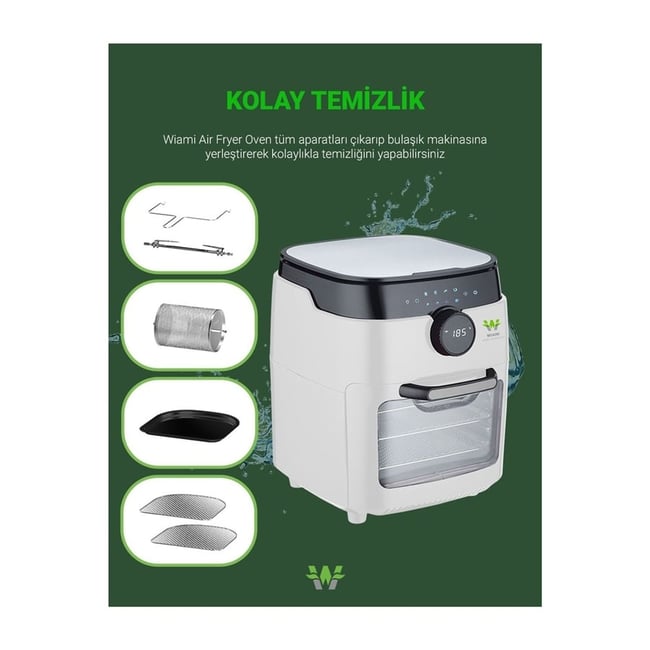 WIAMI RA-011W 12 LITRE AKILLI AIRFRYER HAVA FRITOZU