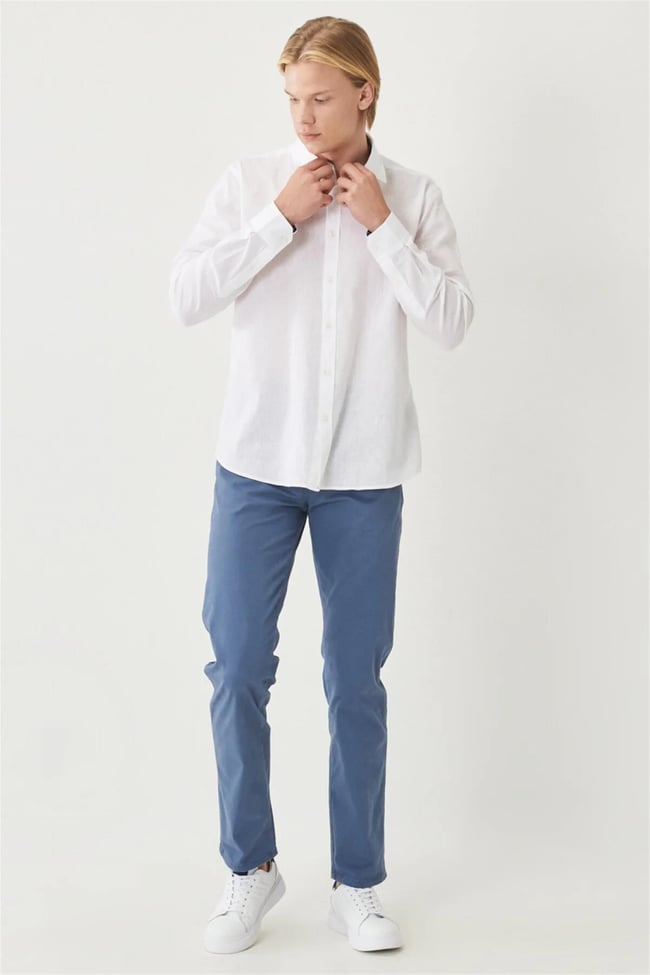 Wrangler W221085 102 Off White Erkek Regular Ls Gömlek