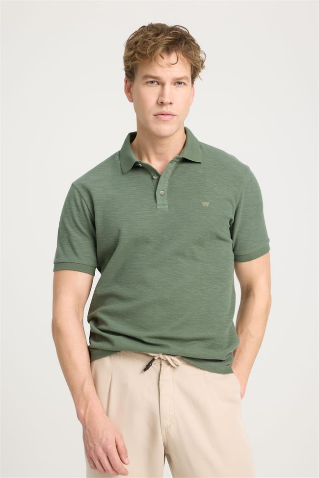 Wrangler W231325 801 Khakı Erkek Polo T-Shırt