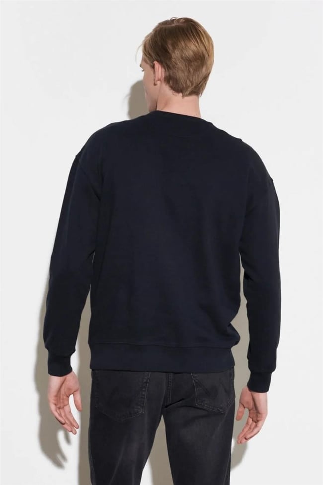 Wrangler W648Ilx Faded Siyah Xv6 Erkek Loose Uzun Kollu Bisiklet Yaka Sweatshirt