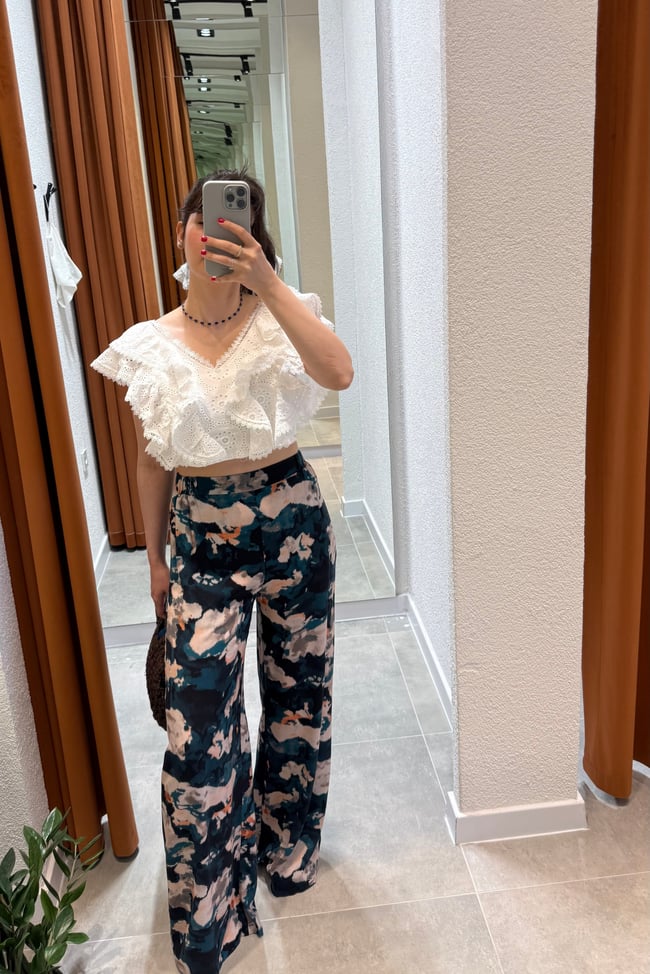 Batik Desenli Bol Pantolon
