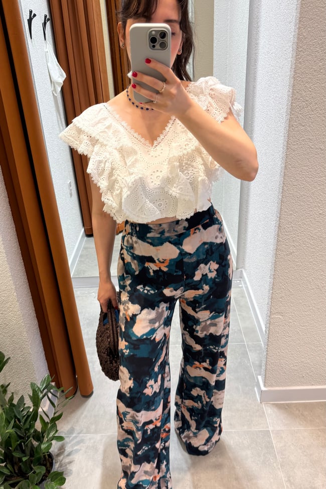 Batik Desenli Bol Pantolon