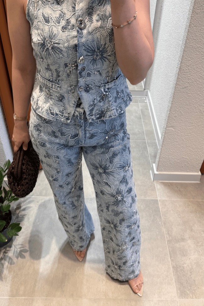 Pul İşlemeli İthal Denim Takım