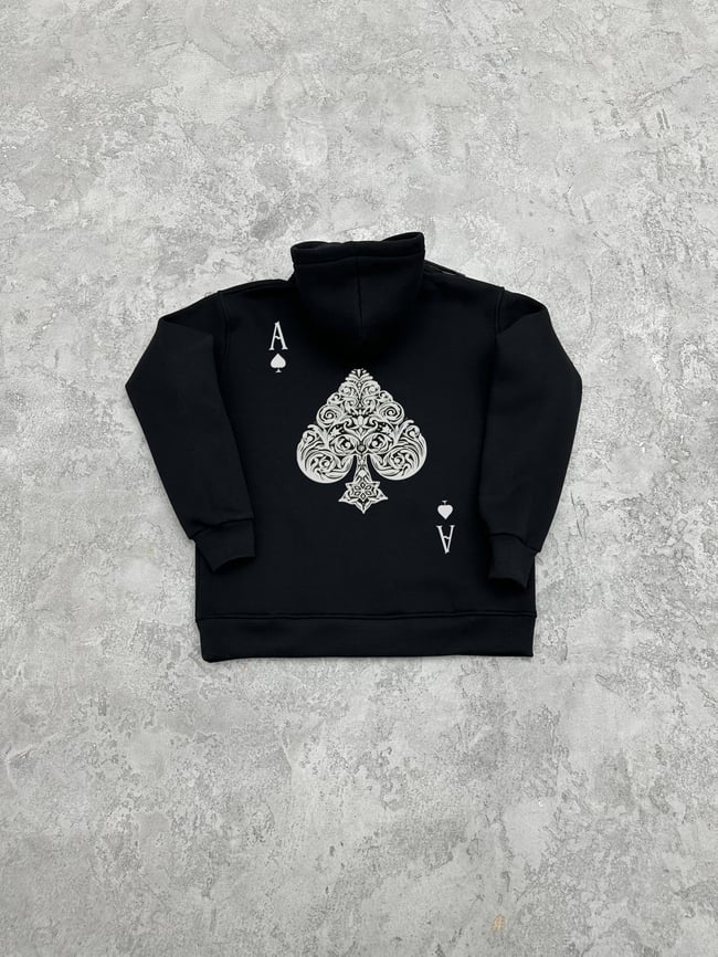 3 İplik Şardonlu AS Sweatshirt - Siyah