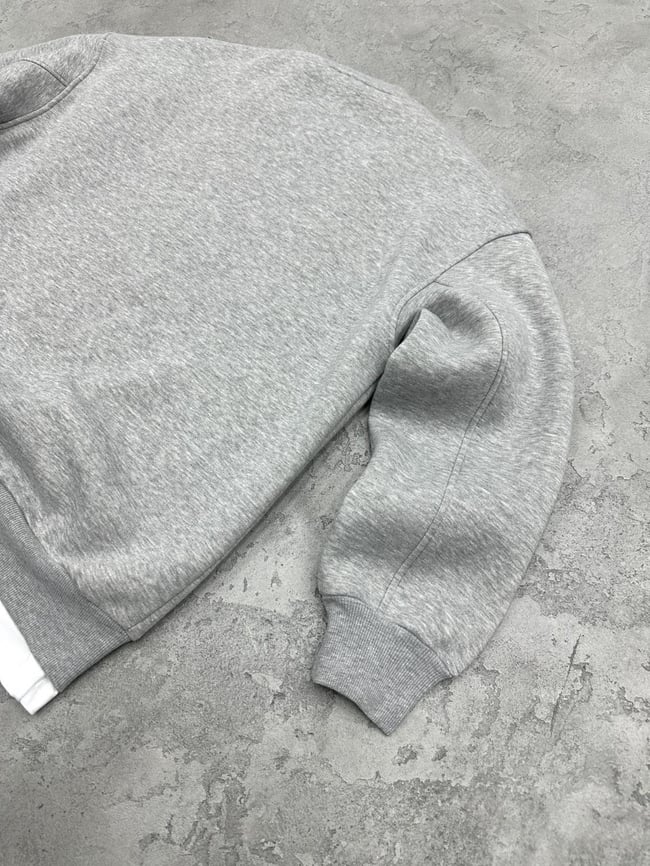 3 İplik Şardonlu Bisiklet Yaka Sweatshirt - Gri