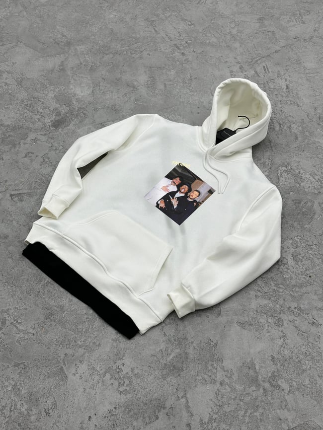 3 İplik Şardonlu FATHERS Sweatshirt - Beyaz
