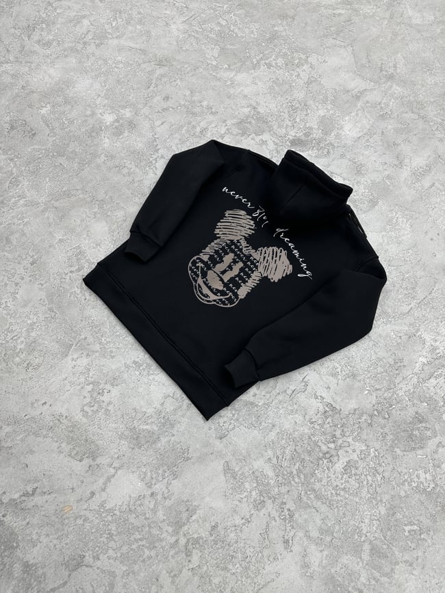 3 İplik Şardonlu MICKEY Sweatshirt - Siyah
