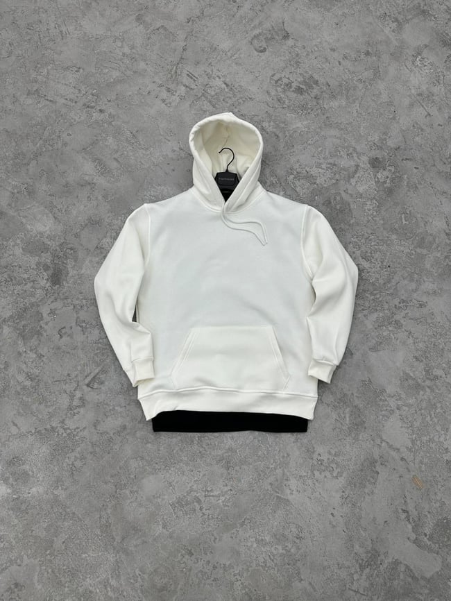 3 İplik Şardonlu Sweatshirt - Beyaz