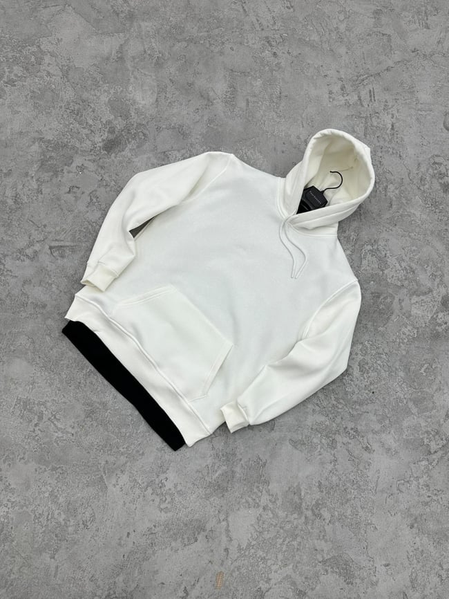 3 İplik Şardonlu Sweatshirt - Beyaz