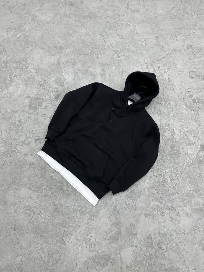 3 İplik Şardonlu Sweatshirt - Siyah