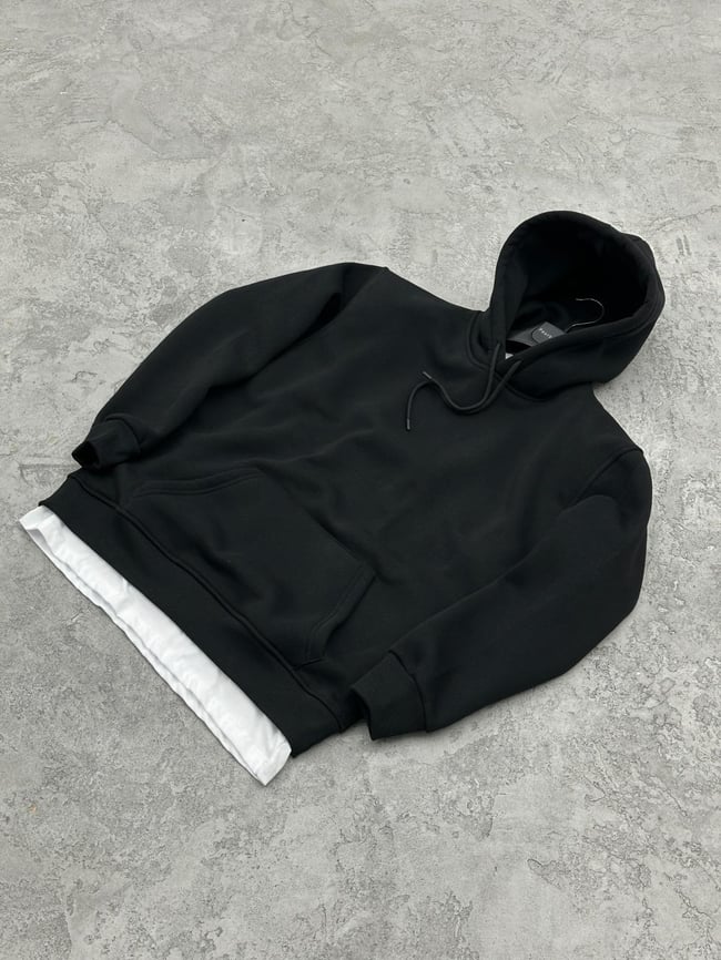 3 İplik Şardonlu Sweatshirt - Siyah