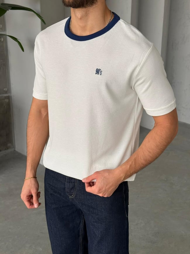 90'S Nakışlı T-Shirt M - Beyaz