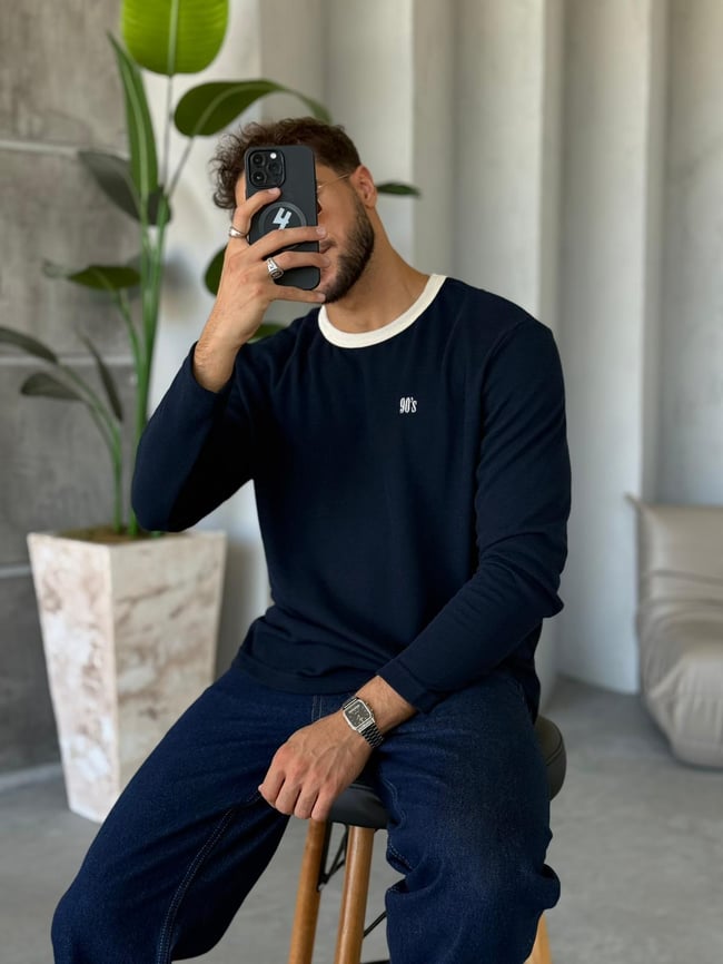 90's  Yazılı Bisiklet Yaka  Sweatshirt Laci