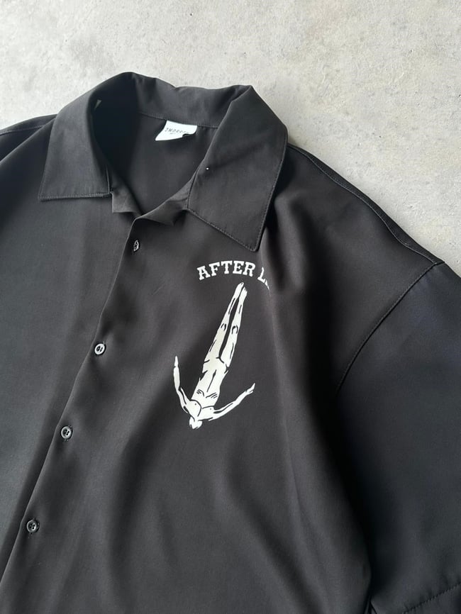 AFTER LİFE SİYAH Desenli Dubble Hürrem Kumaş Oversize Gömlek T