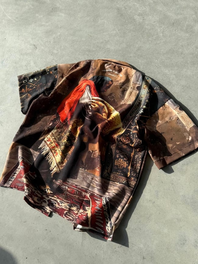 ARIF Desenli Dubble Hürrem Kumaş Oversize Gömlek T