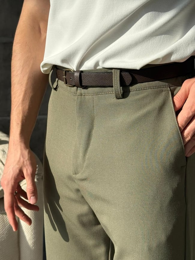 Baggy Fit Kumaş Pantolon W - Haki