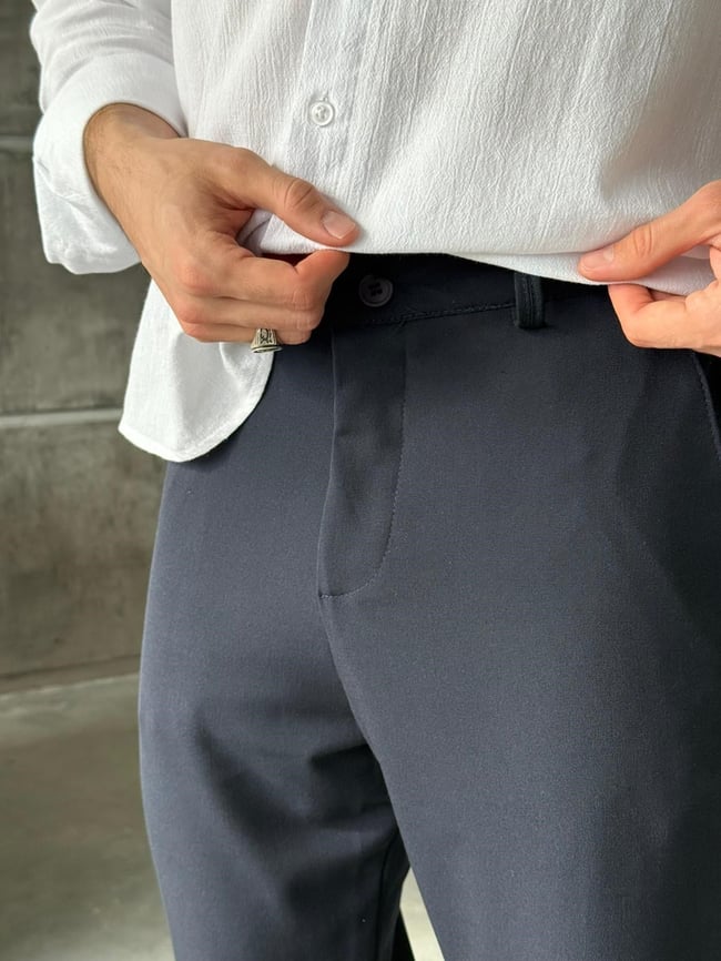 Baggy Fit Kumaş Pantolon W - Lacivert