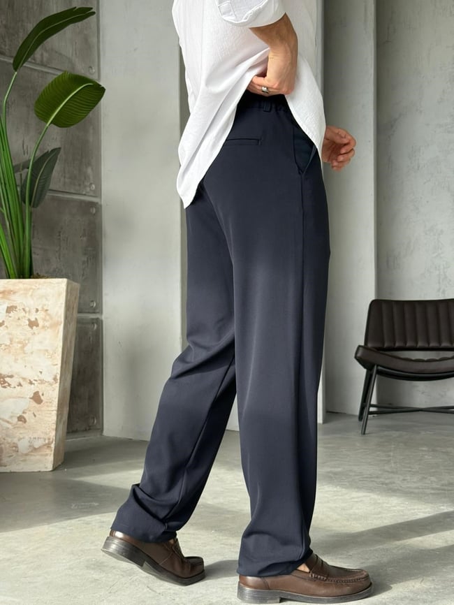 Baggy Fit Kumaş Pantolon W - Lacivert