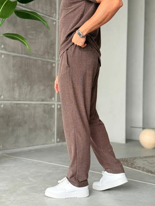 Basic Polo Yaka Takım M - Kahve