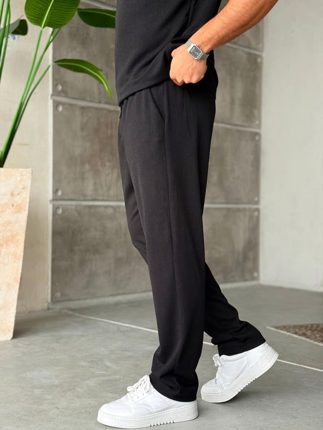 Basic Polo Yaka Takım M - Siyah