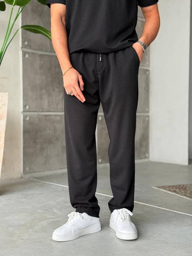 Basic Polo Yaka Takım M - Siyah