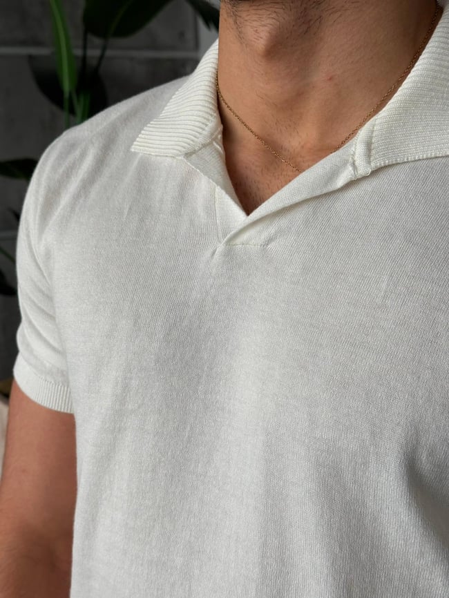 Basic Polo Yaka Triko G - Beyaz