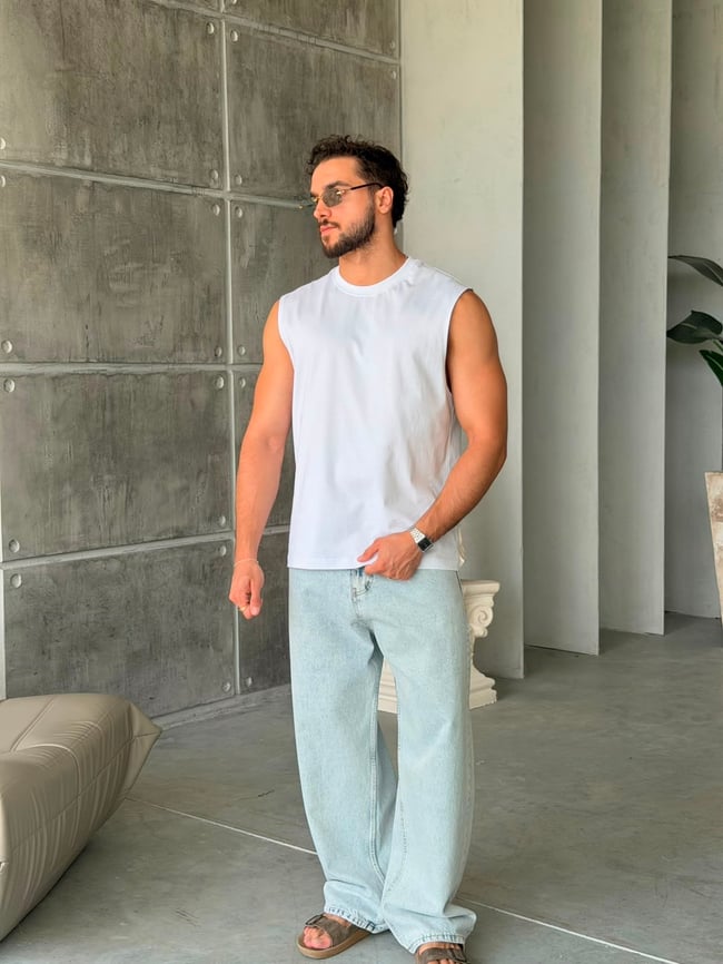 BASIC SIFIR KOL T-SHIRT K - BEYAZ 