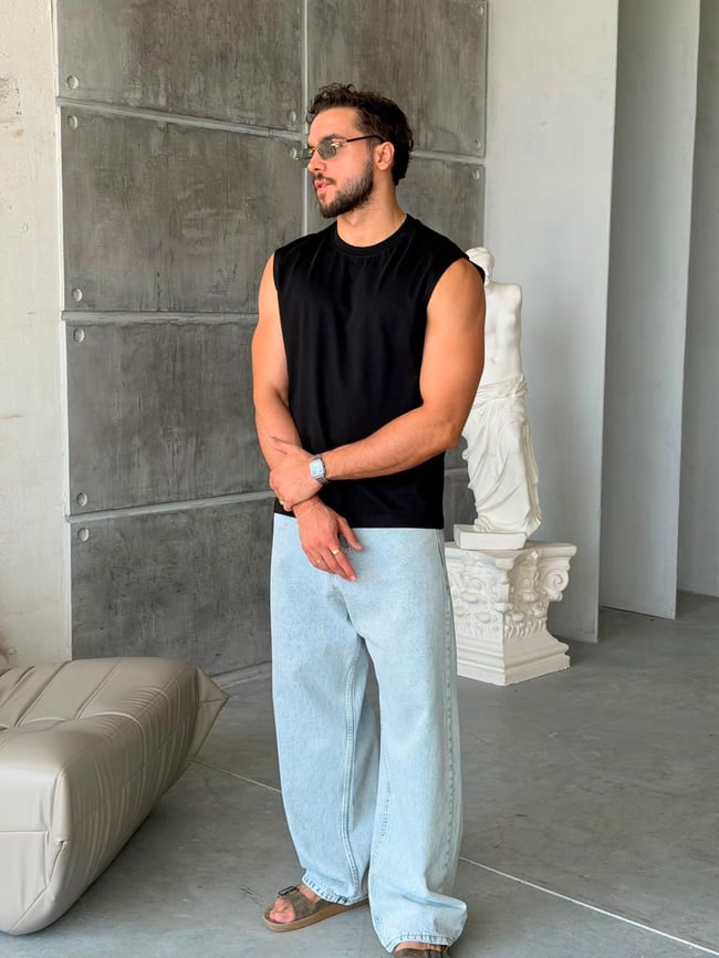BASIC SIFIR KOL T-SHIRT K - SİYAH