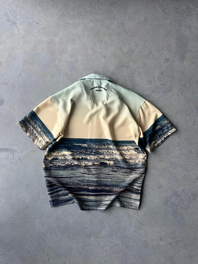 BEACH Desenli Dubble Hürrem Kumaş Oversize Gömlek T