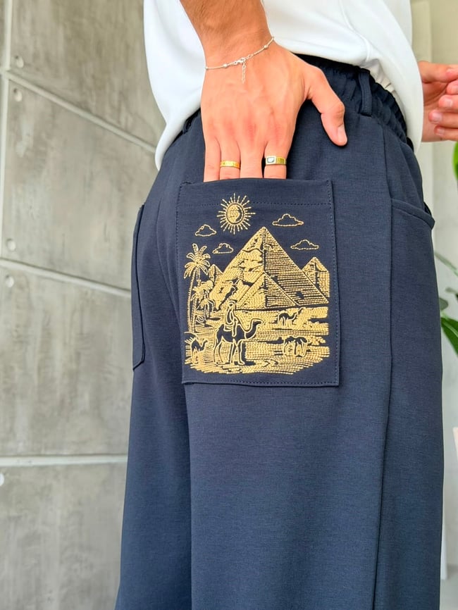 CAMEL NAKIŞ DETAYLI BAGGY EŞOFMAN T-LACİVERT