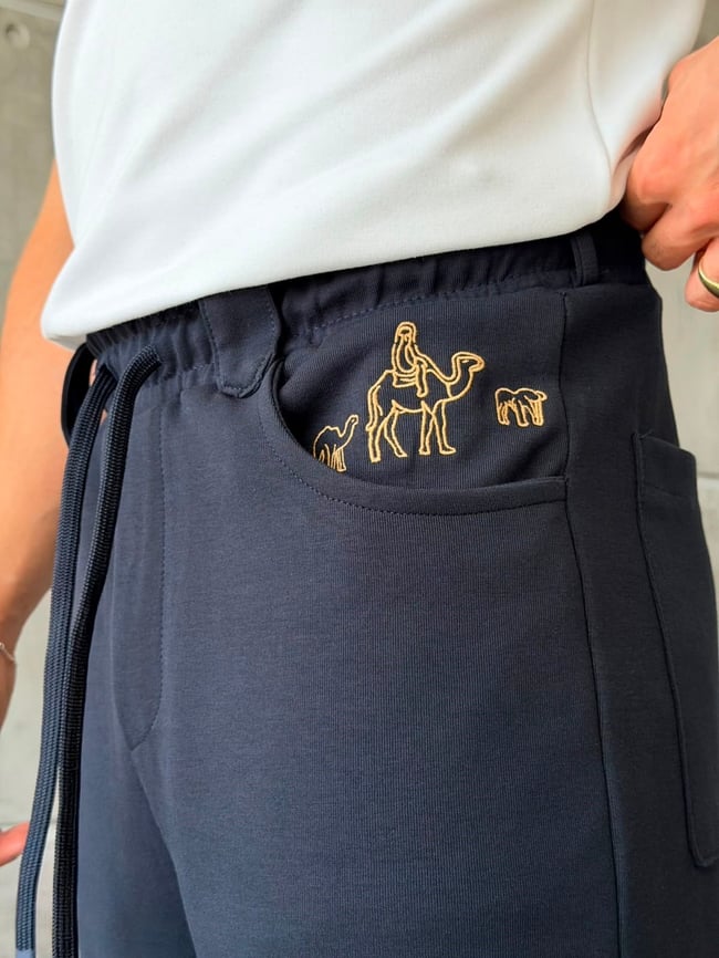 CAMEL NAKIŞ DETAYLI BAGGY EŞOFMAN T-LACİVERT