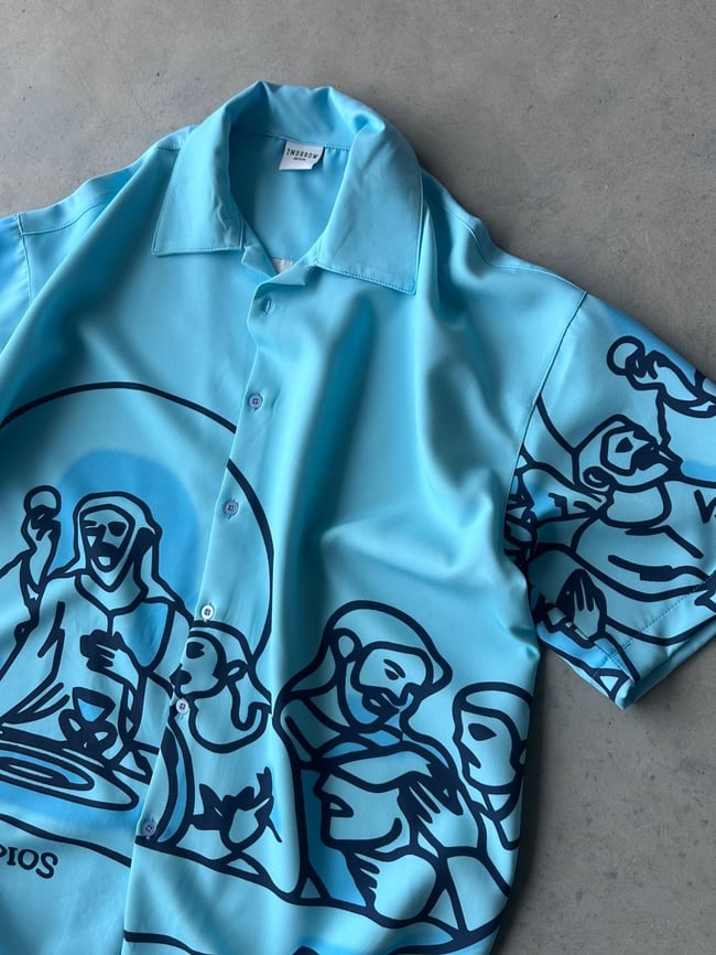DA VİNCİ Desenli Dubble Hürrem Kumaş Oversize Gömlek T