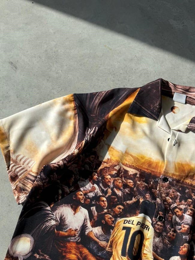 Del Piero Desenli Dubble Hürrem Kumaş Oversize Gömlek T