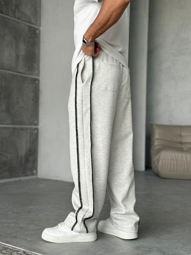 DİKİŞ DETAYLI BAGGY EŞOFMAN - Gri