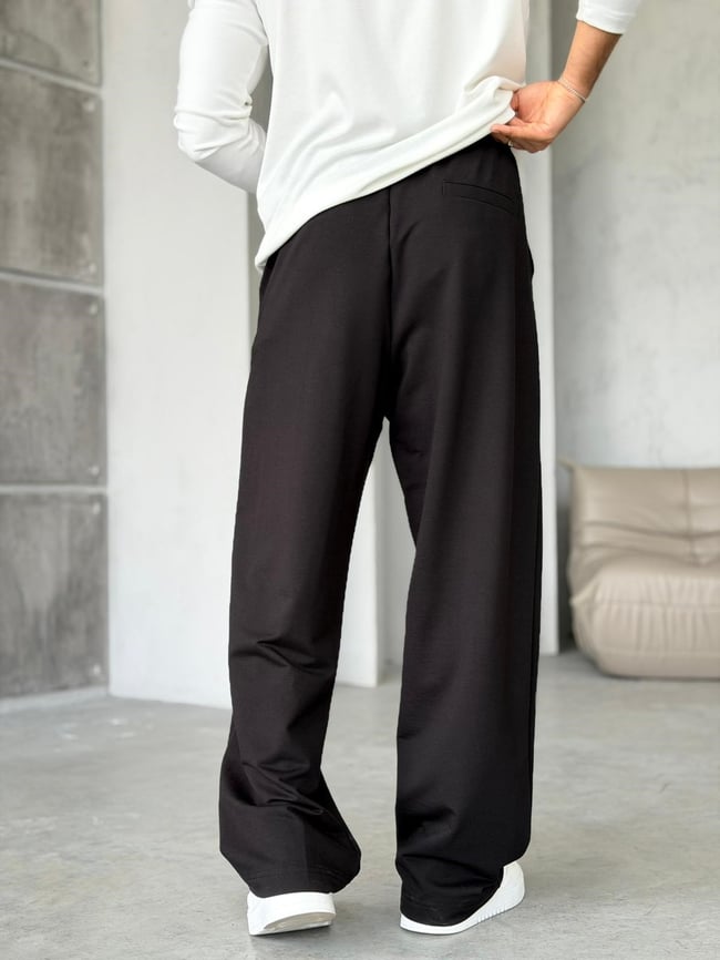 Dikiş Detaylı Baggy Eşofman Pantolon M - SİYAH