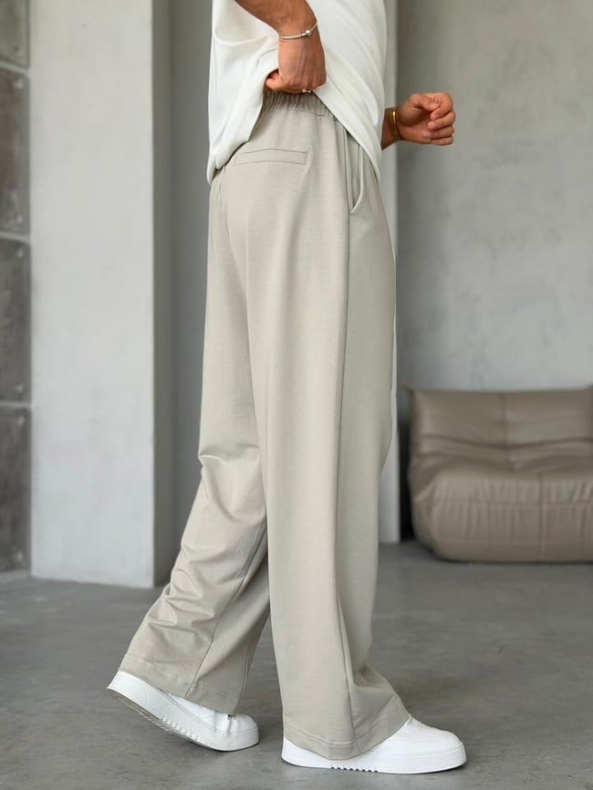 Dikiş Detaylı Baggy Eşofman Pantolon M - TAŞ