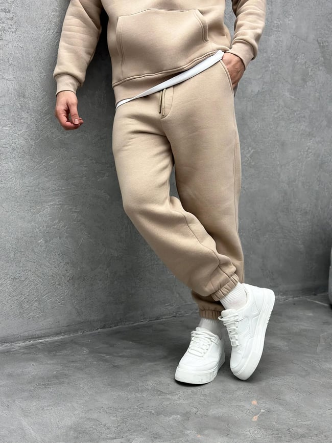 EF811 3 İPLİK ŞARDONLU EŞOFMAN KREM