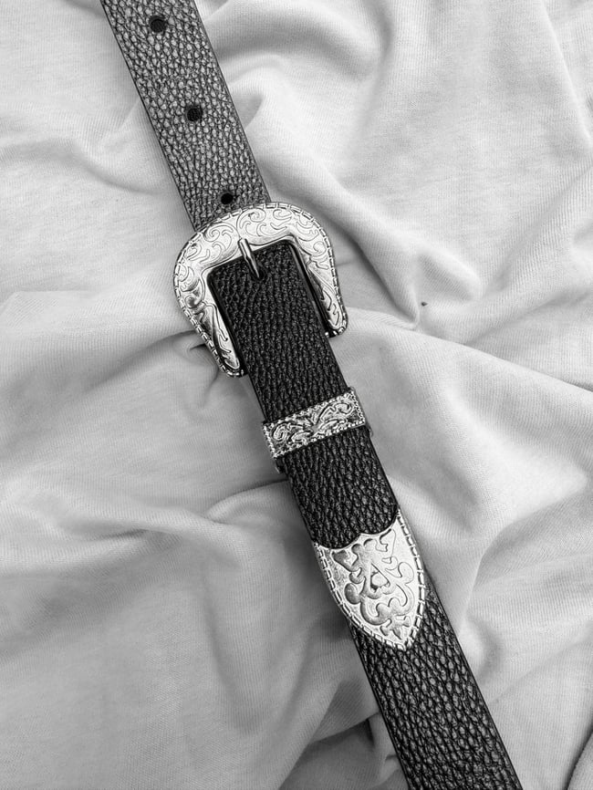 Eskitme Silver Suni Deri Kemer